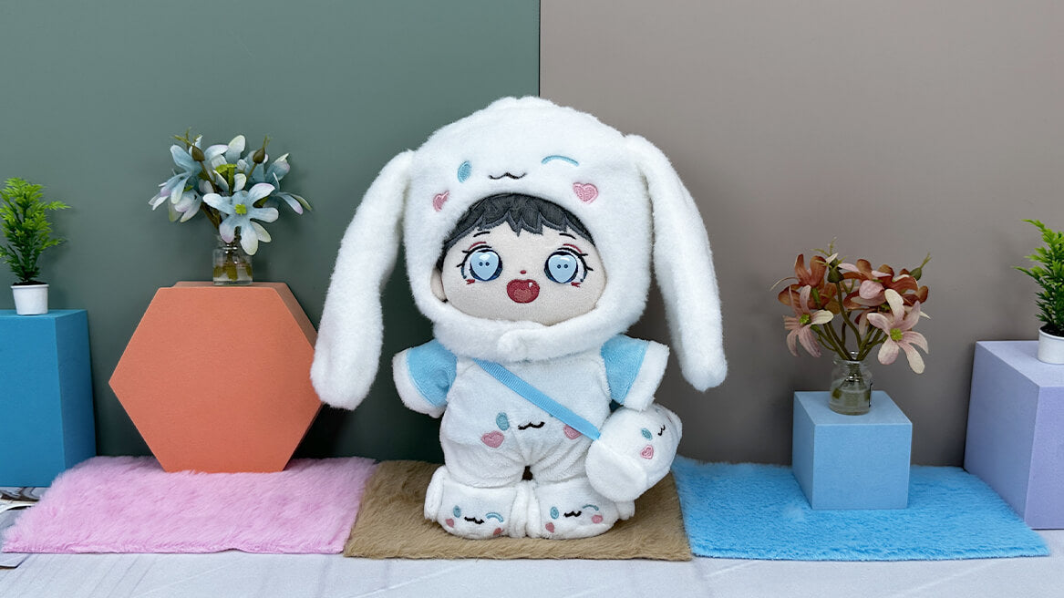 niannyyhouse 20cm Plush Doll Clothes Blue Dog Suit Doll Accessories Dressup