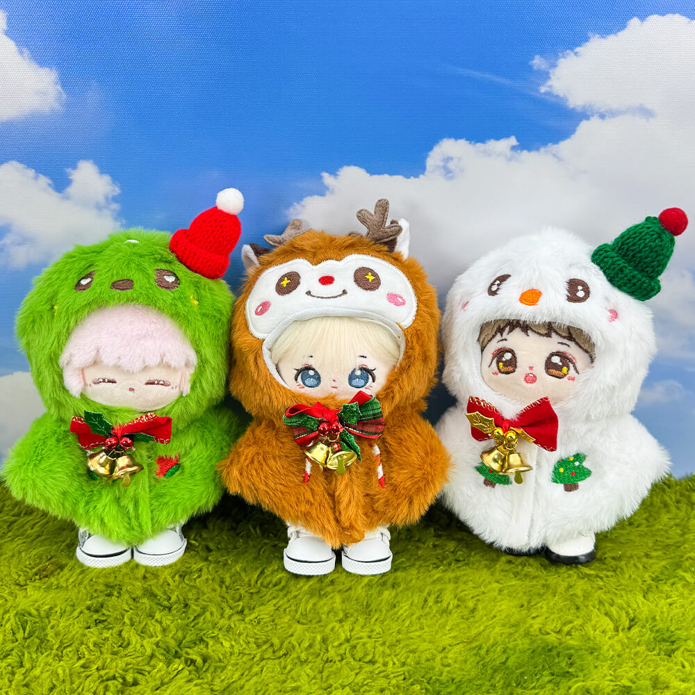 niannyyhouse 10cm 15cm Plush Doll Christmas Capelet Shawl (Snowman & Reindeer) - Detail Showcase 6 | niannyyhouse
