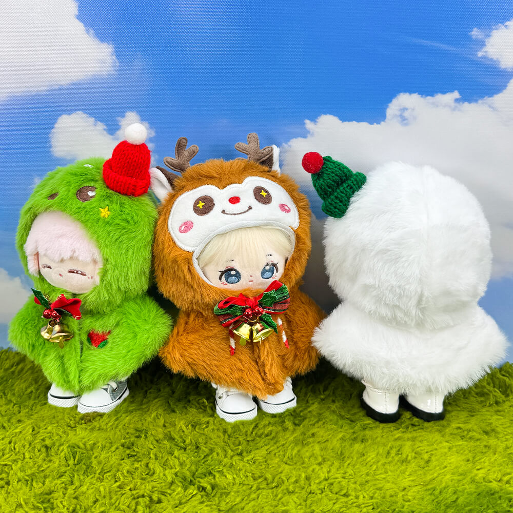 niannyyhouse 10cm 15cm Plush Doll Christmas Capelet Shawl (Snowman & Reindeer) - Detail Showcase 8 | niannyyhouse