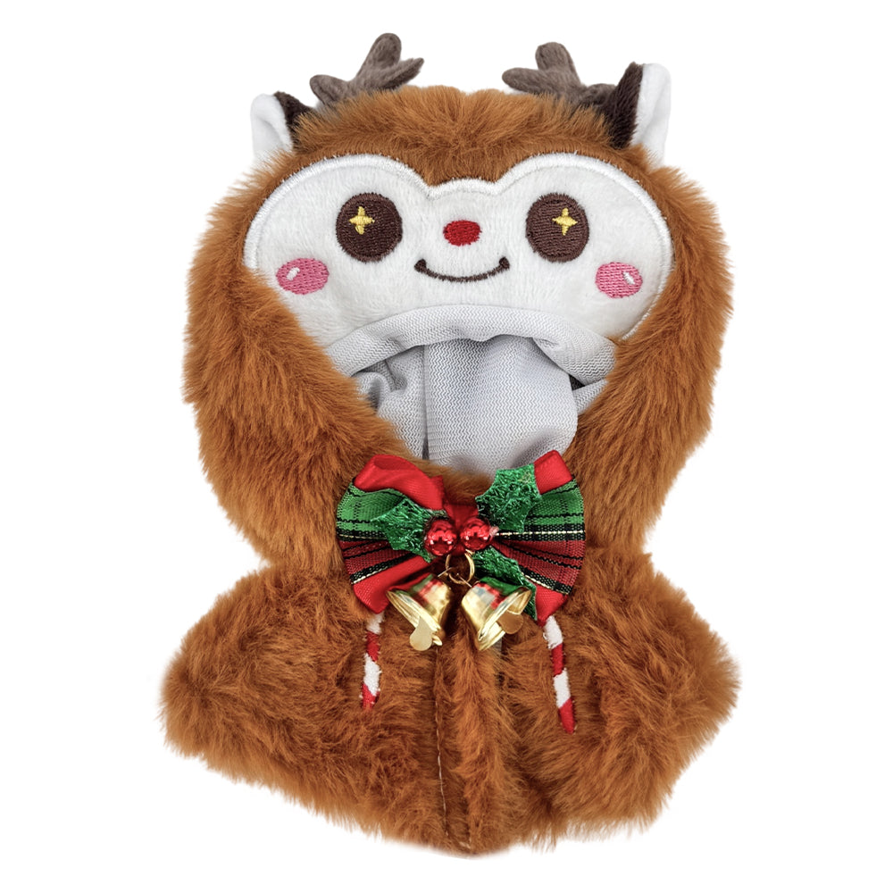 niannyyhouse 10cm 15cm Plush Doll Christmas Capelet Shawl (Snowman & Reindeer) - Packaging & Scale Reference | niannyyhouse