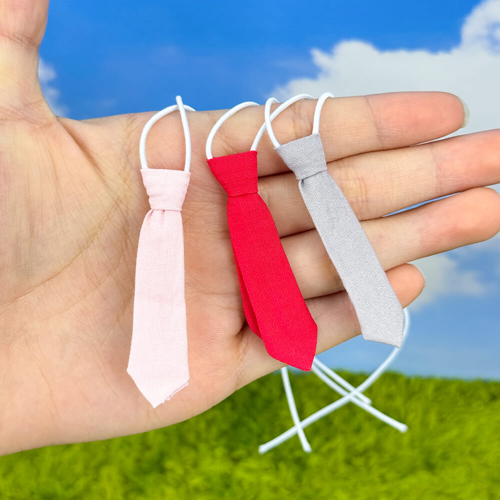niannyyhouse 10cm-20cm Plush Doll Necktie (Compatible with Labubu) - Detail Showcase Angle 3 | niannyyhouse