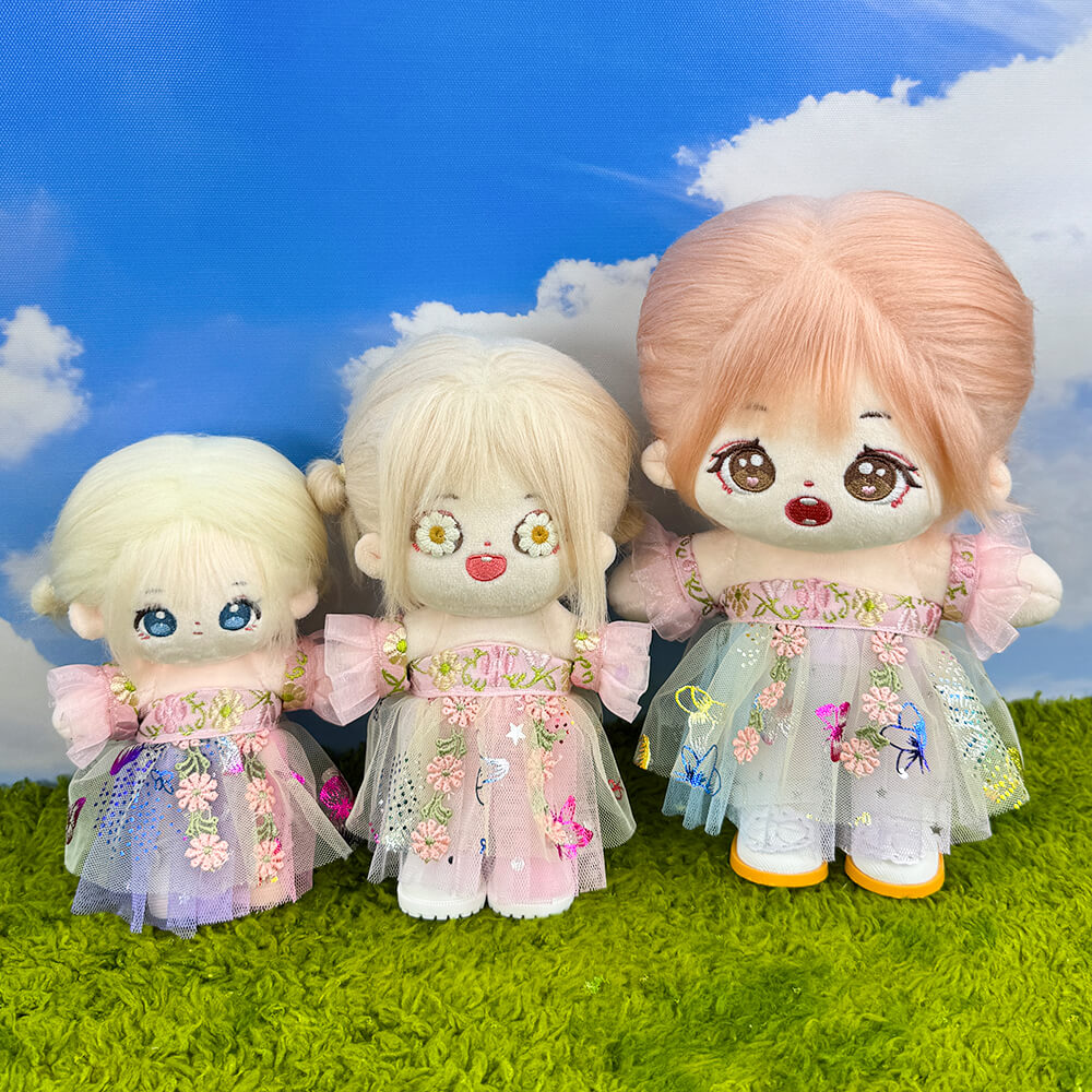 niannyyhouse 10cm 15cm 20cm Plush Doll Clothes Floral Print Traditiona