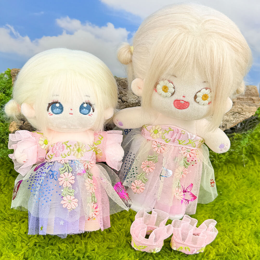 niannyyhouse 10cm 15cm 20cm Plush Doll Clothes Floral Print Traditiona