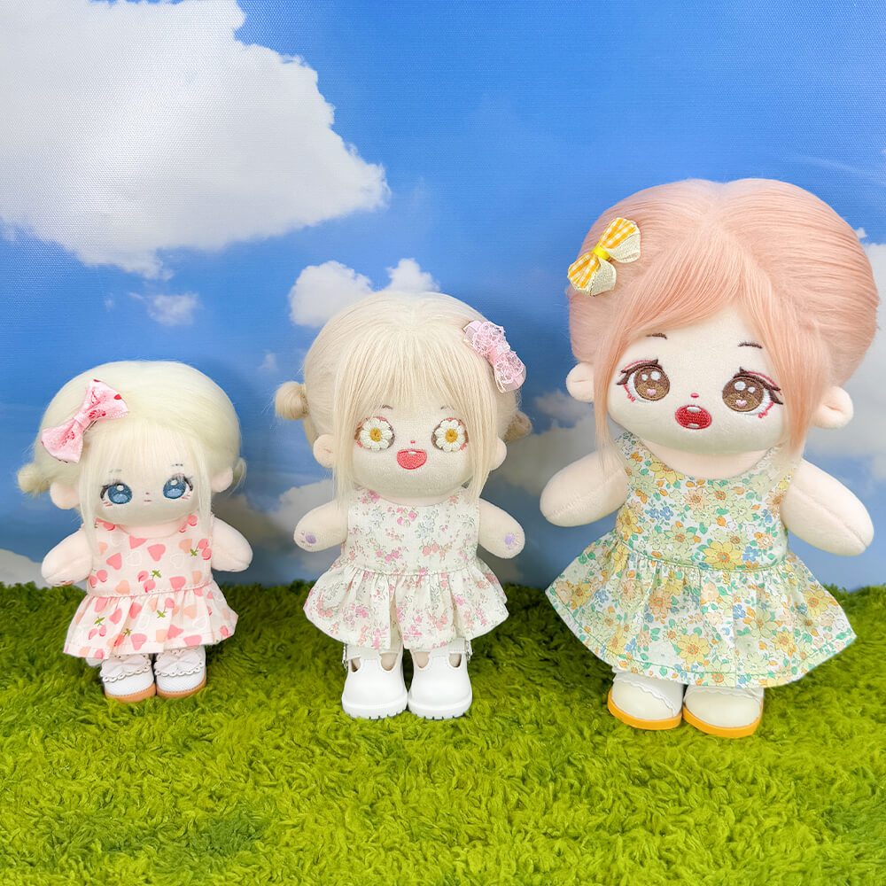 10cm 15cm 20cm Plush Doll Clothes: Floral Summer Dress β niannyyhouse