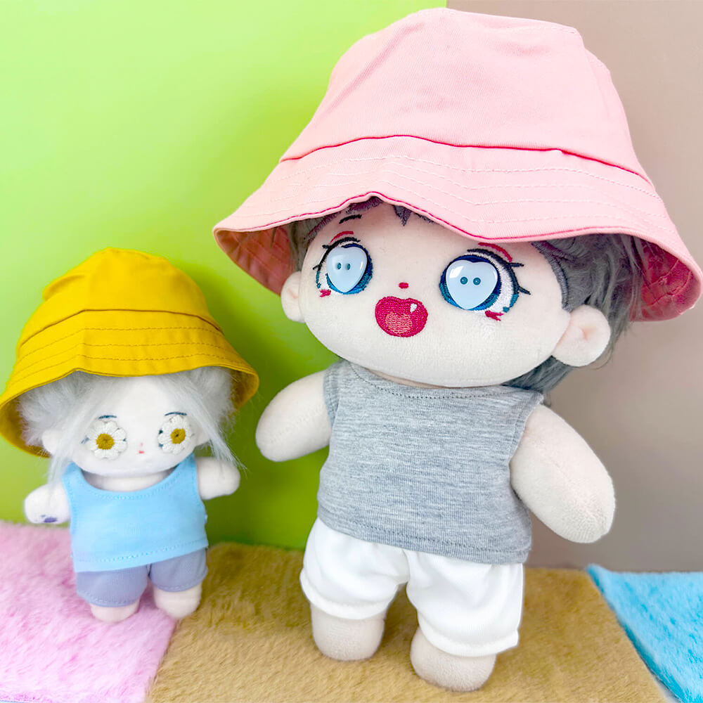 Fisherman's Hat for 10cm 15cm 20cm Plush Doll – Solid Color | 10 Colors - Detail Image 1 of 15
