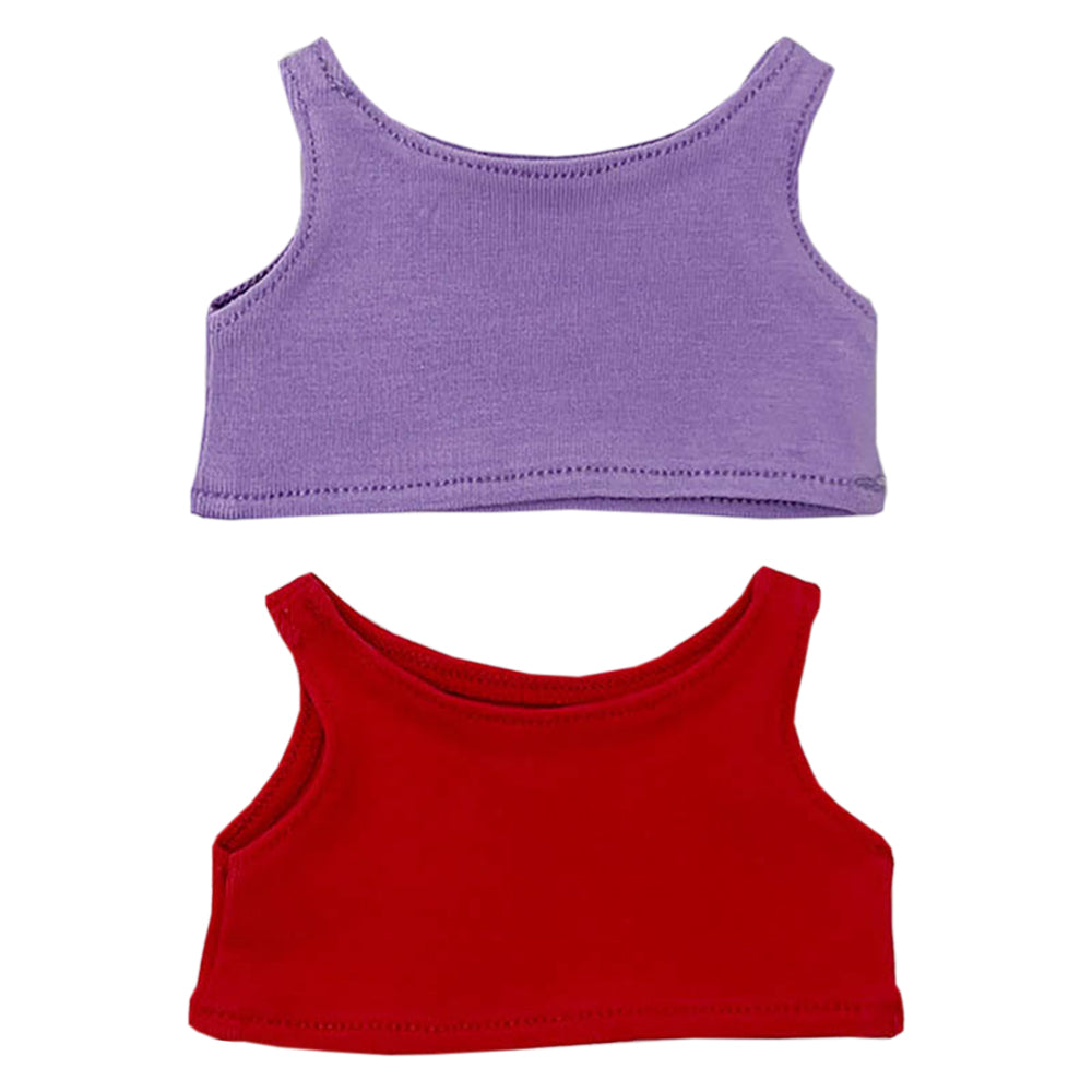 Solid Color Vest Set for 10cm 15cm 20cm Plush Doll – 2 Tank Tops