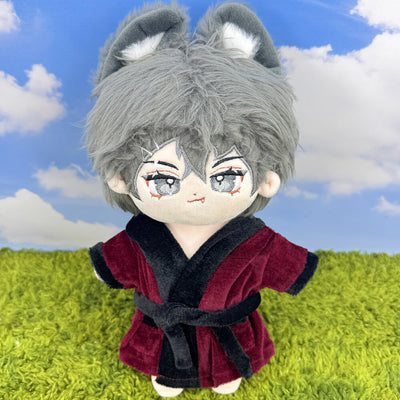 Red & Black Pajama Set for 20cm Plush Doll – Cosy Sleepwear Outfit