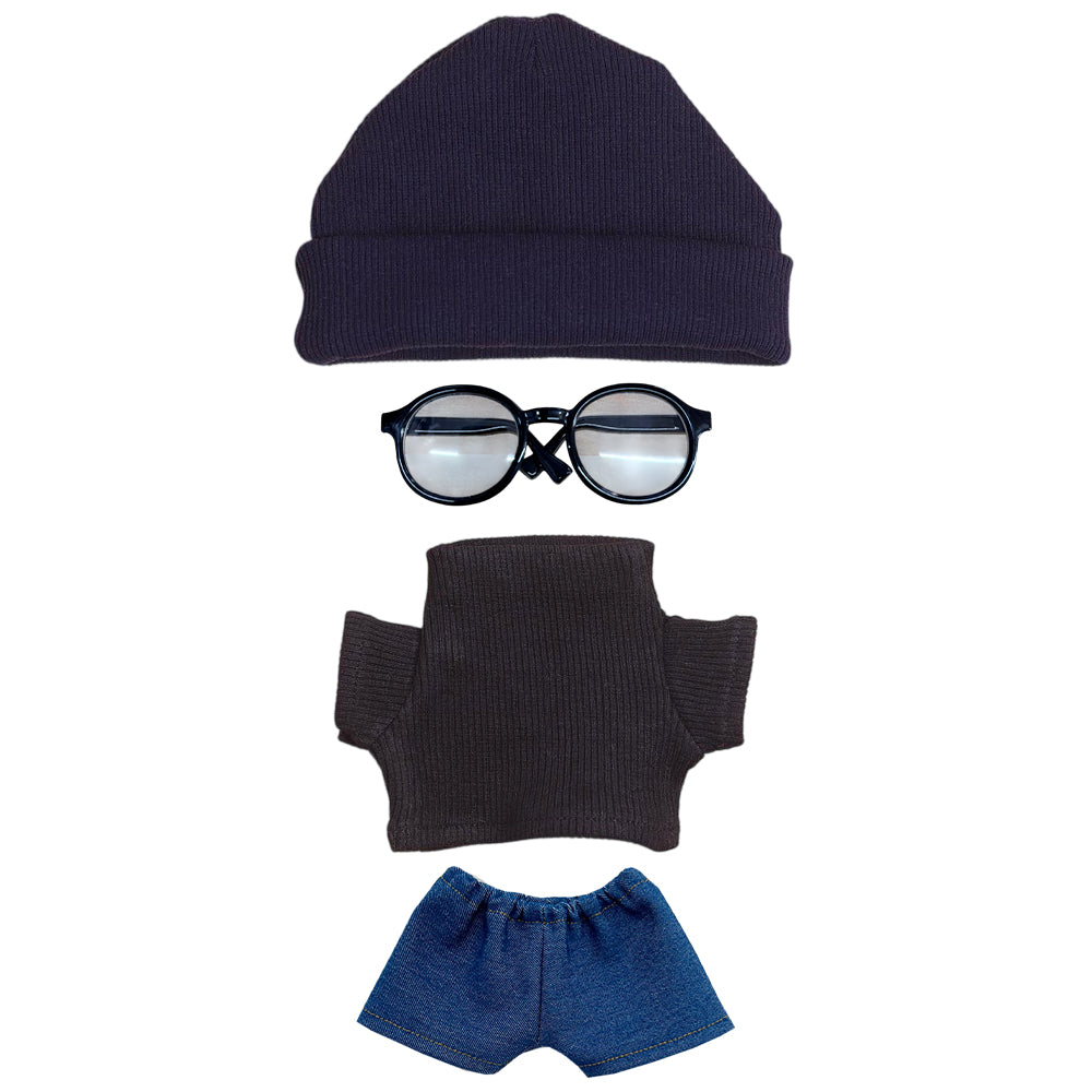 20cm Plush Doll Cable Knit Sweater, Beanie & Glasses 4-Pc | niannyyhouse