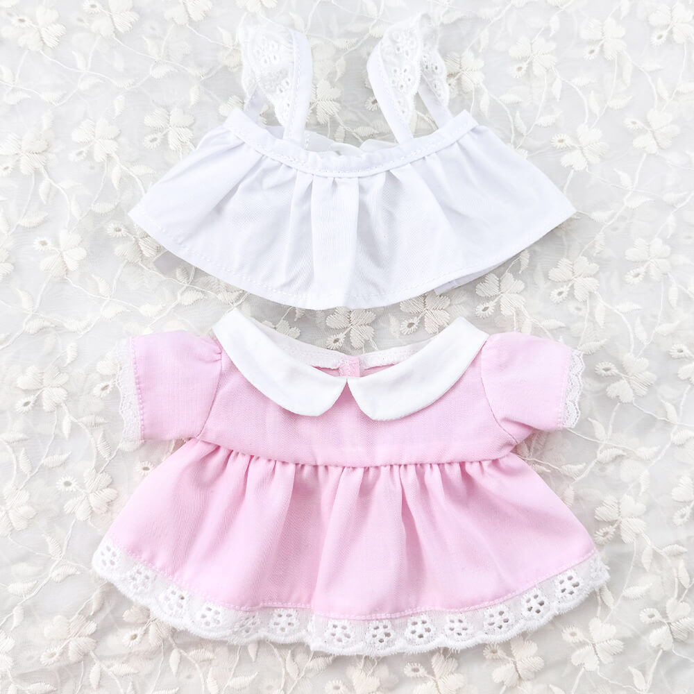 Simple Maid Uniform Set for 20cm Plush Doll - 3-Piece with Apron - Detail View 9 - niannyyhouse