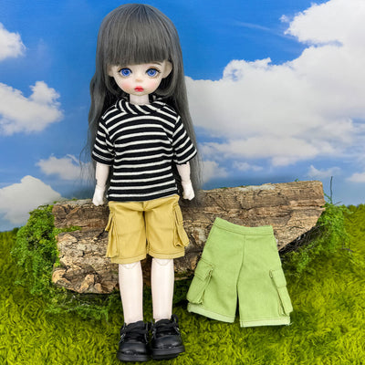 niannyyhouse 1/6 BJD Doll Cargo Shorts Casual Pocket Pants - Main Product View | niannyyhouse