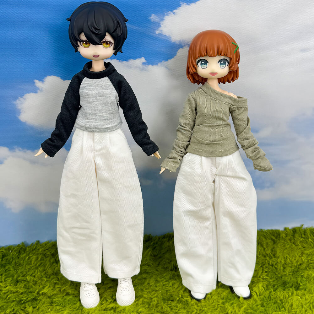 OB22 OB24 Doll Raglan T-Shirt & Curved-Leg Pants 2-Piece Set | niannyyhouse
