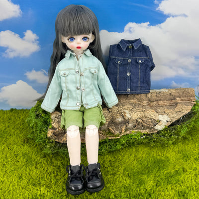 niannyyhouse 1/6 BJD Doll Denim Jacket Casual Streetwear Coat - Main Product View | niannyyhouse