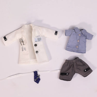 niannyyhouse Doll Clothes Windbreaker Set with Tie Shirt Shorts for 1/8 & Large1/12 BJD, Research-Themed, Action Figure Accessory, Dress Up Set