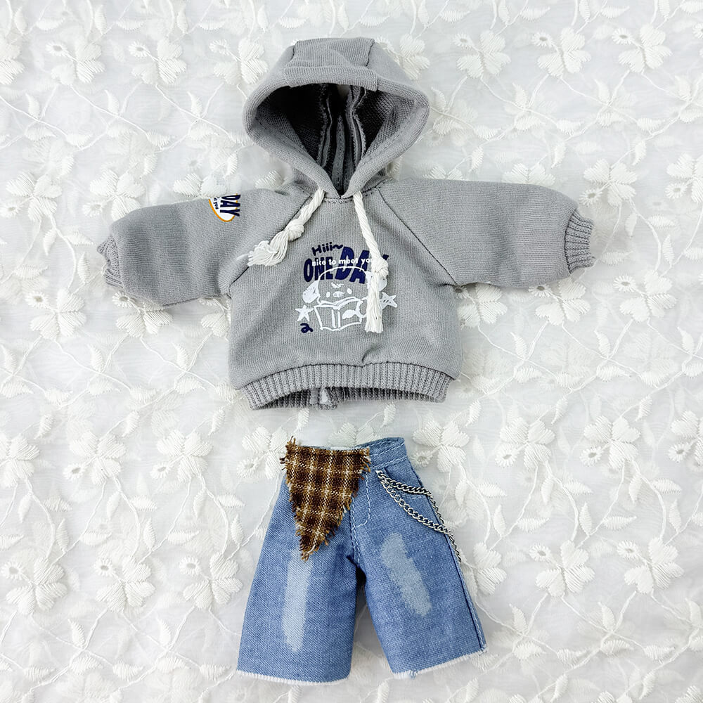 1/8 BJD Hoodie & Denim Shorts: 2-Piece Casual Outfit Set – niannyyhouse