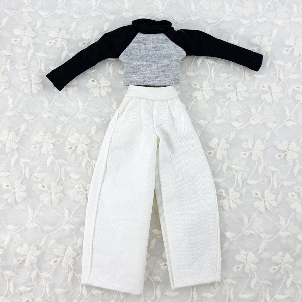 OB22 OB24 Doll Raglan T-Shirt & Curved-Leg Pants 2-Piece Set | niannyyhouse