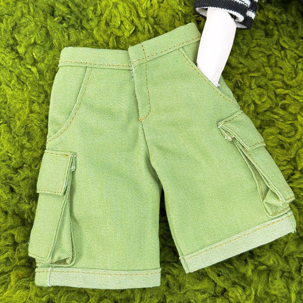 niannyyhouse 1/6 BJD Doll Cargo Shorts Casual Pocket Pants - Detail Showcase Angle 2 | niannyyhouse
