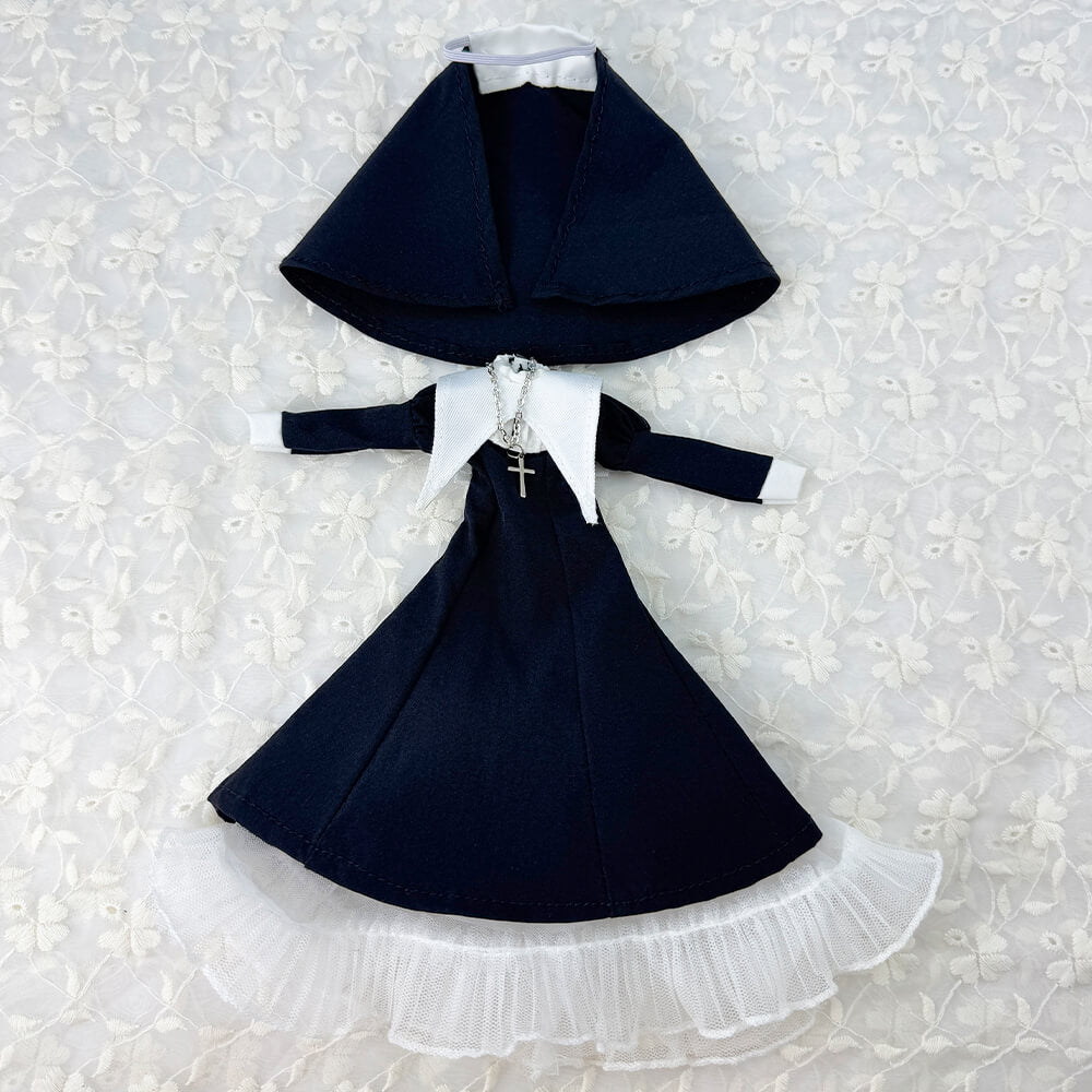 niannyyhouse Doll Clothes Nun Outfit for OB22 OB24 Action Figure Dress