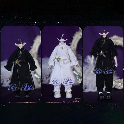 niannyyhouse Doll Clothes Magic Set for 1/8 & Large 1/12 BJD, Action Figure Accessory, Dress Up Set, Includes Cape, Robe, Pants, and Belt
