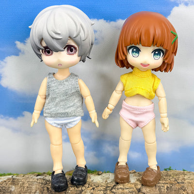 niannyyhouse OB11 1/12 BJD Doll Cotton Underwear Briefs 2-Pair Set - Main Product View | niannyyhouse