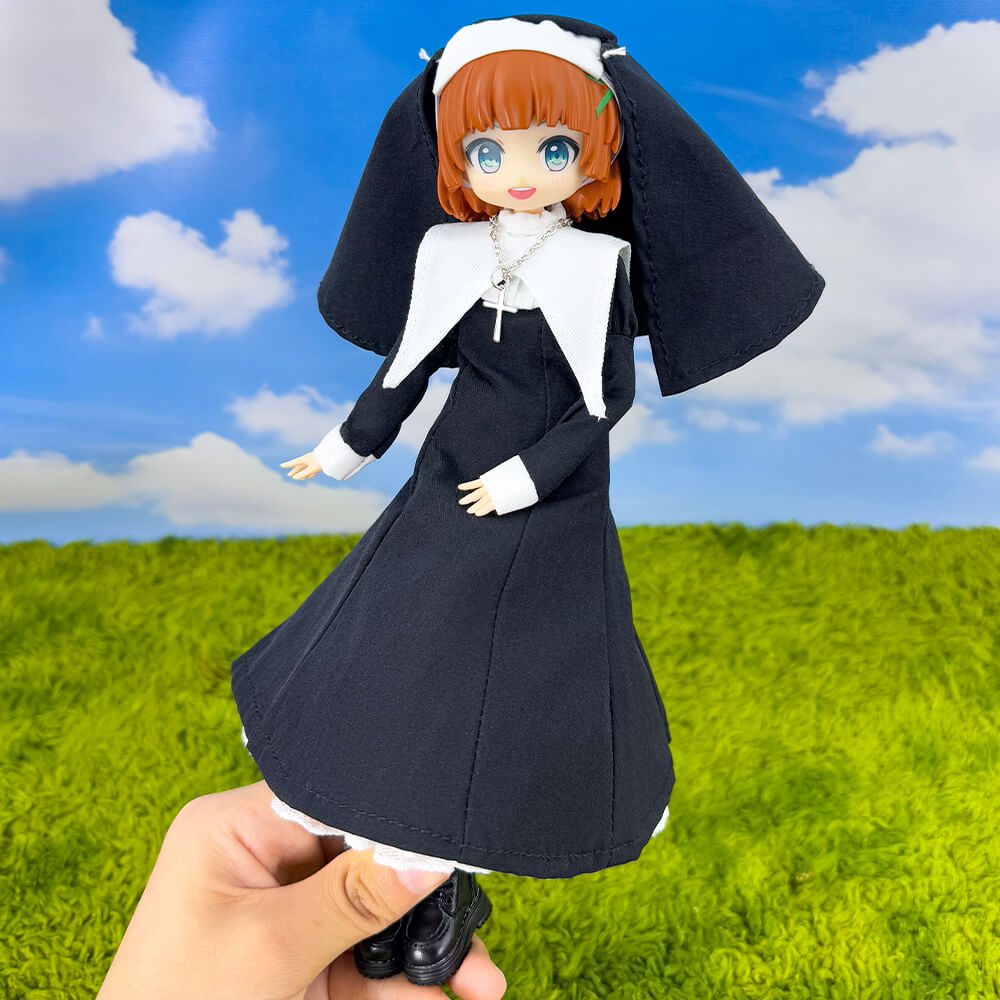 niannyyhouse Doll Clothes Nun Outfit for OB22 OB24 Action Figure Dress