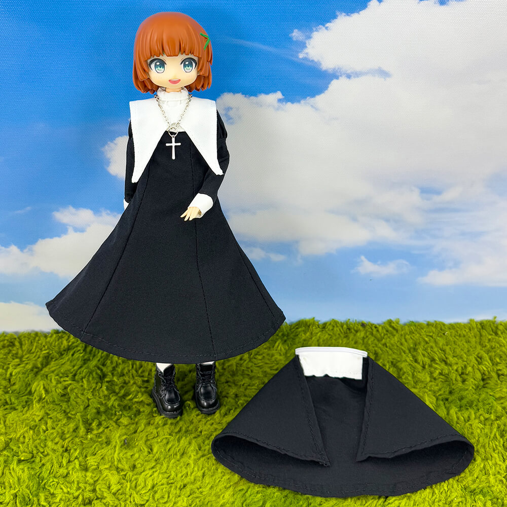 niannyyhouse Doll Clothes Nun Outfit for OB22 OB24 Action Figure Dress