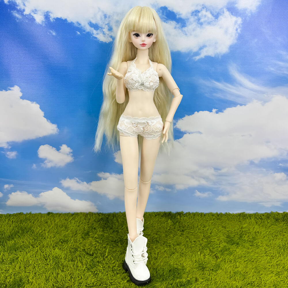niannyyhouse 1/4 1/3 BJD Doll Lingerie Underwear Set (Top & Panties) - Detail Showcase Angle 7 | niannyyhouse