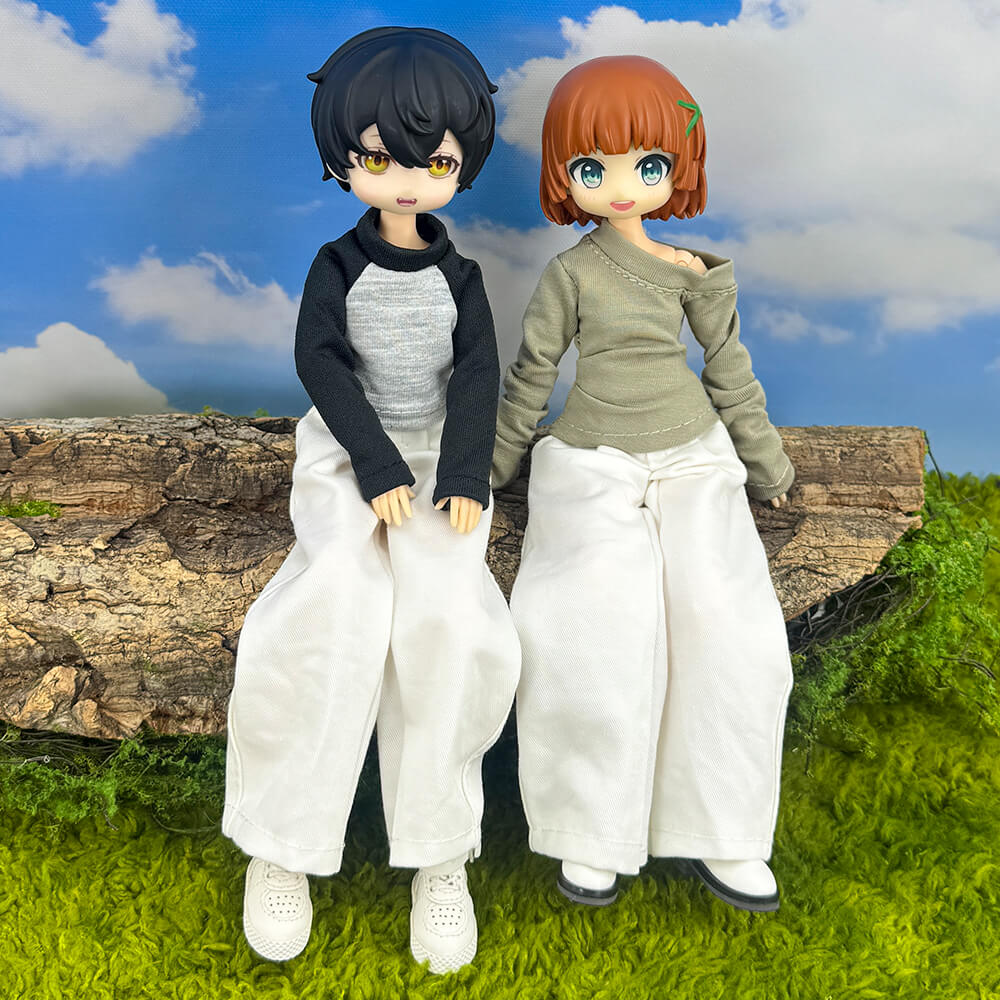 OB22 OB24 Doll Raglan T-Shirt & Curved-Leg Pants 2-Piece Set | niannyyhouse