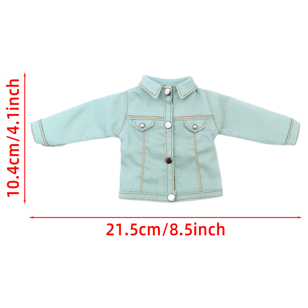 niannyyhouse 1/6 BJD Doll Denim Jacket Casual Streetwear Coat - Detail Showcase Angle 4 | niannyyhouse