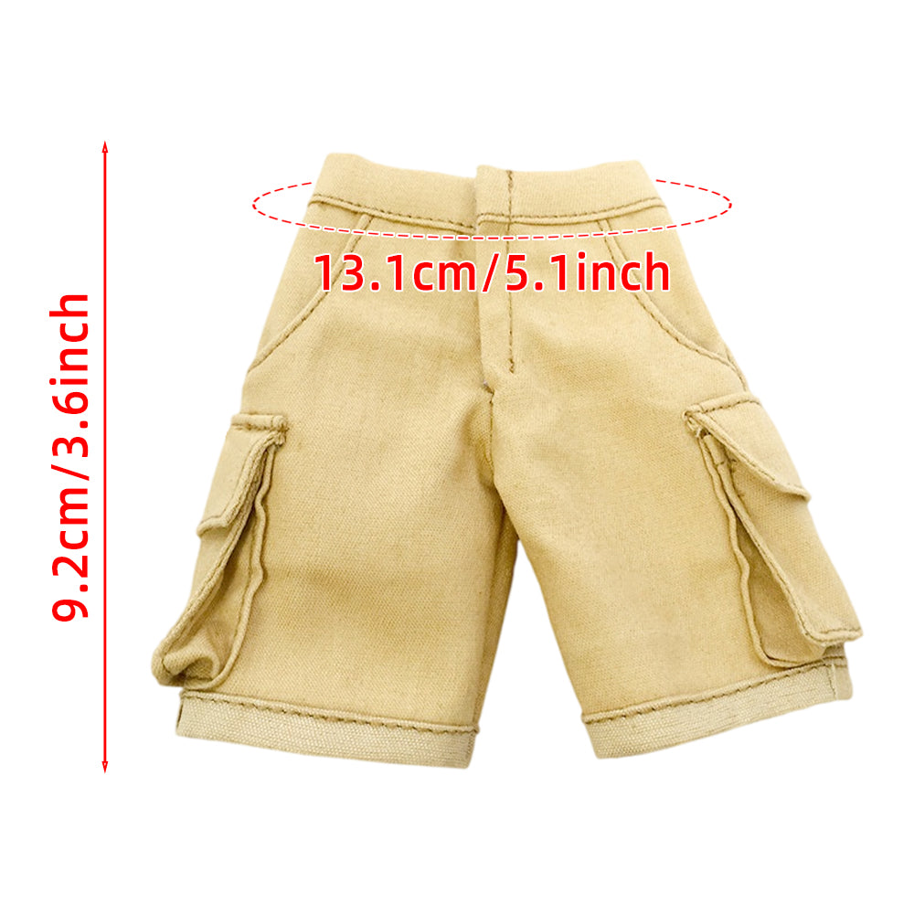 niannyyhouse 1/6 BJD Doll Cargo Shorts Casual Pocket Pants - Detail Showcase Angle 4 | niannyyhouse