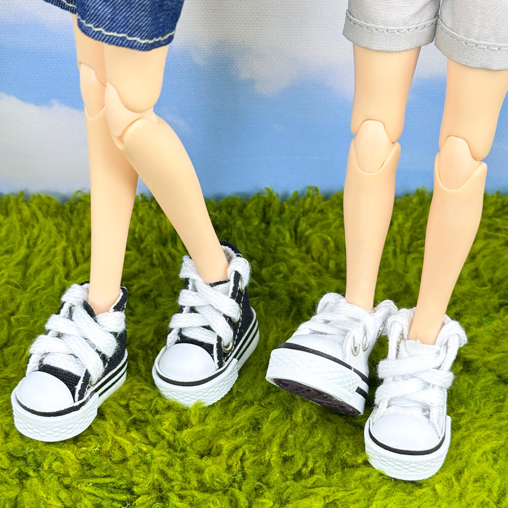 niannyyhouse OB22 OB24 1/8 BJD Doll Canvas Shoes 2-Pair Set (3.7cm Sole) - Main Product View | niannyyhouse