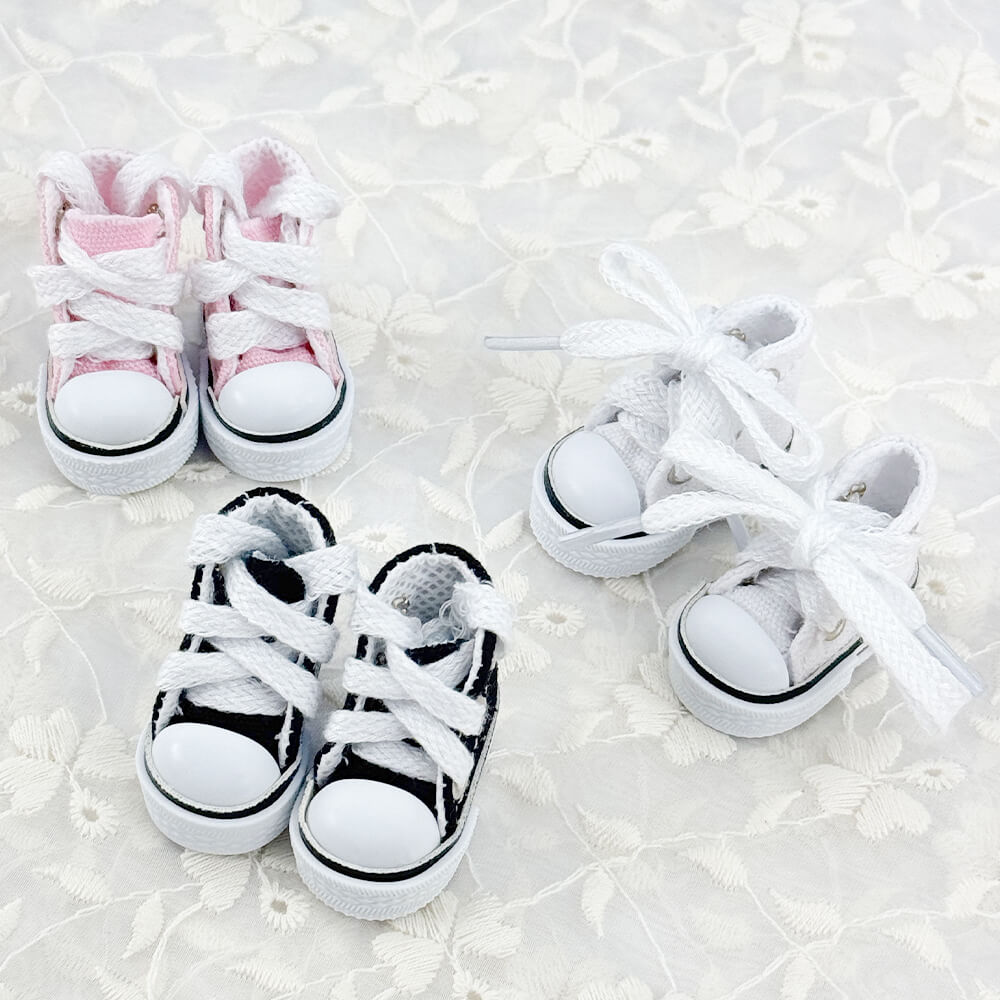 niannyyhouse OB22 OB24 1/8 BJD Doll Canvas Shoes 2-Pair Set (3.7cm Sole) - Detail Showcase 11 | niannyyhouse