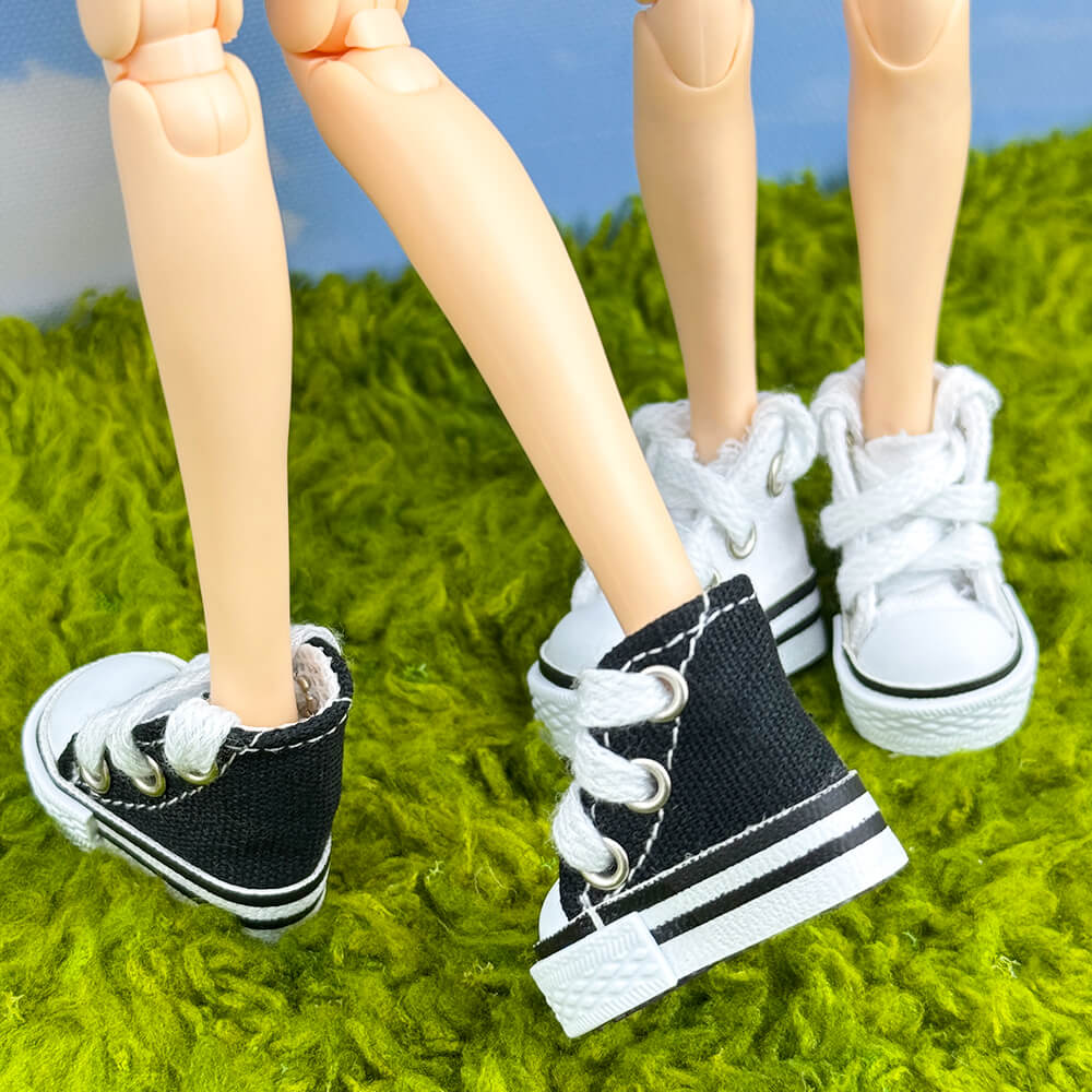 niannyyhouse OB22 OB24 1/8 BJD Doll Canvas Shoes 2-Pair Set (3.7cm Sole) - Detail Showcase 6 | niannyyhouse