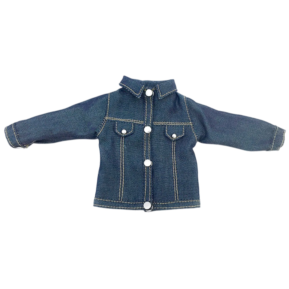 niannyyhouse 1/6 BJD Doll Denim Jacket Casual Streetwear Coat - Detail Showcase Angle 13 | niannyyhouse