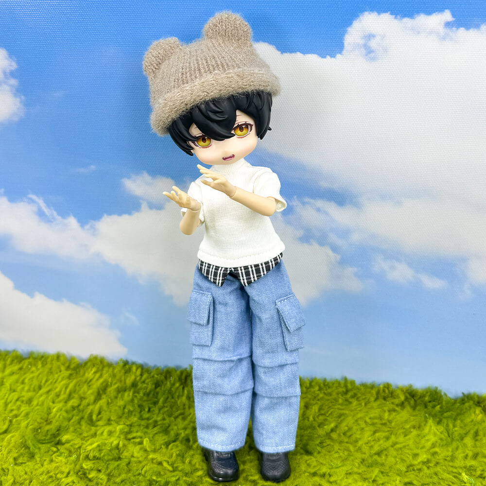 niannyyhouse 1/12 BJD Doll Bear-Ear Beanie Hat Headwear (4.3in-5.5in) - Detail Showcase 6 | niannyyhouse