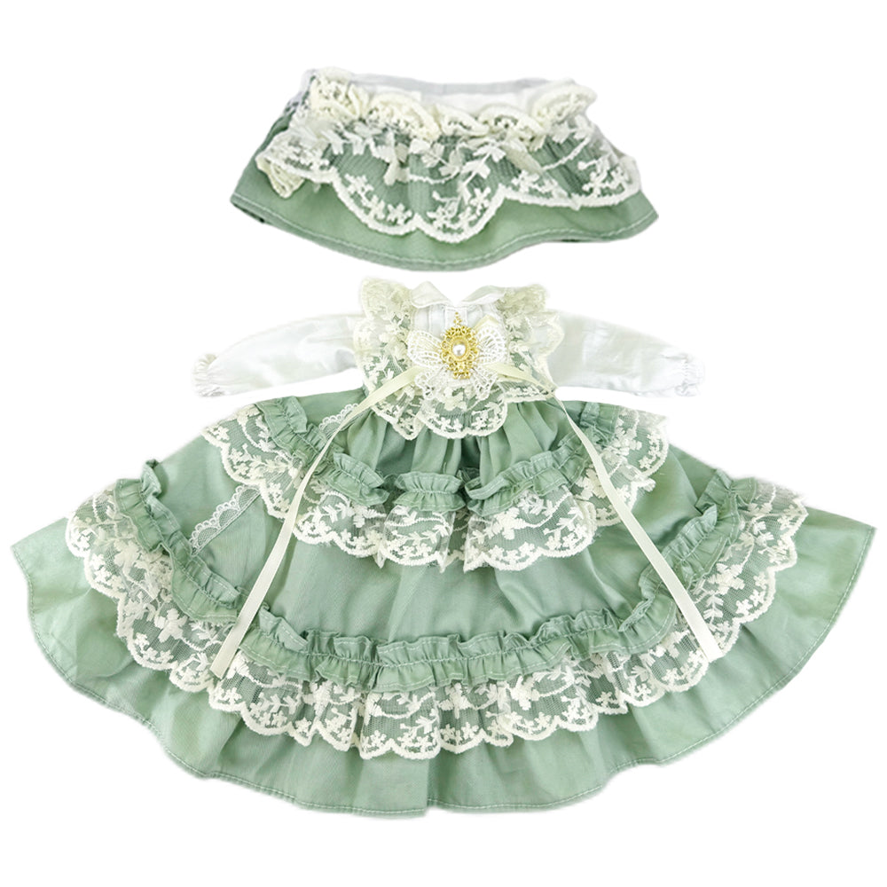 Doll Clothes Vintage Dress with Headdress, Multicolor, Compatible with Blythe and Ball Joi doll clothes for 10cm 15cm 20