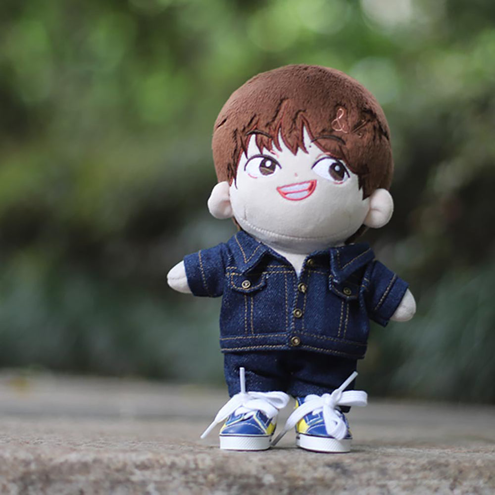 niannyyhouse Denim Jackets Jeans White T-shirt 15cm 20cm Plush Doll Clothes.