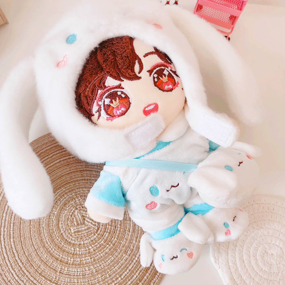 niannyyhouse 20cm Plush Doll Clothes Blue Dog Suit Doll Accessories Dressup.