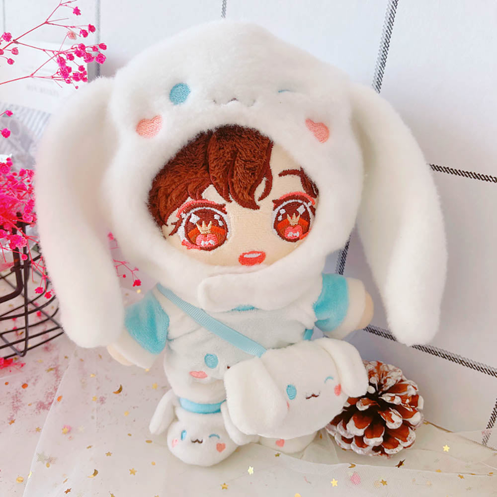 niannyyhouse 20cm Plush Doll Clothes Blue Dog Suit Doll Accessories Dressup.