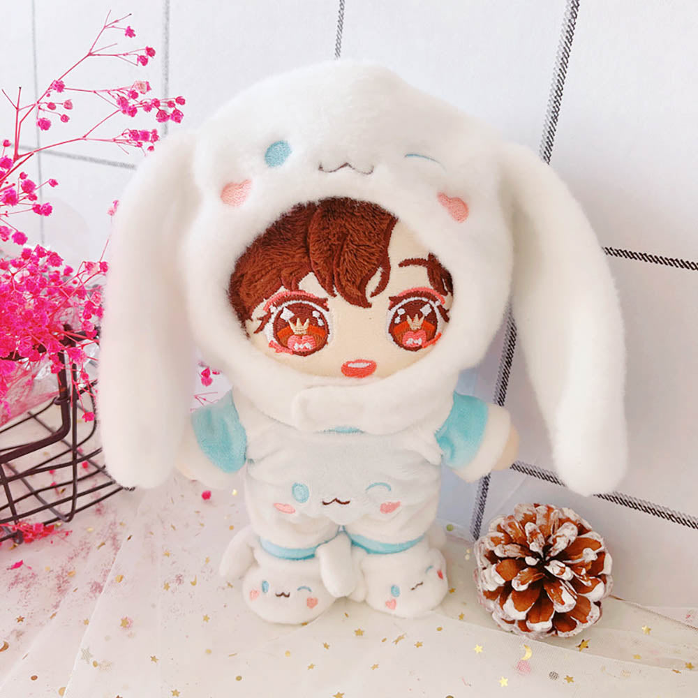 niannyyhouse 20cm Plush Doll Clothes Blue Dog Suit Doll Accessories Dressup.