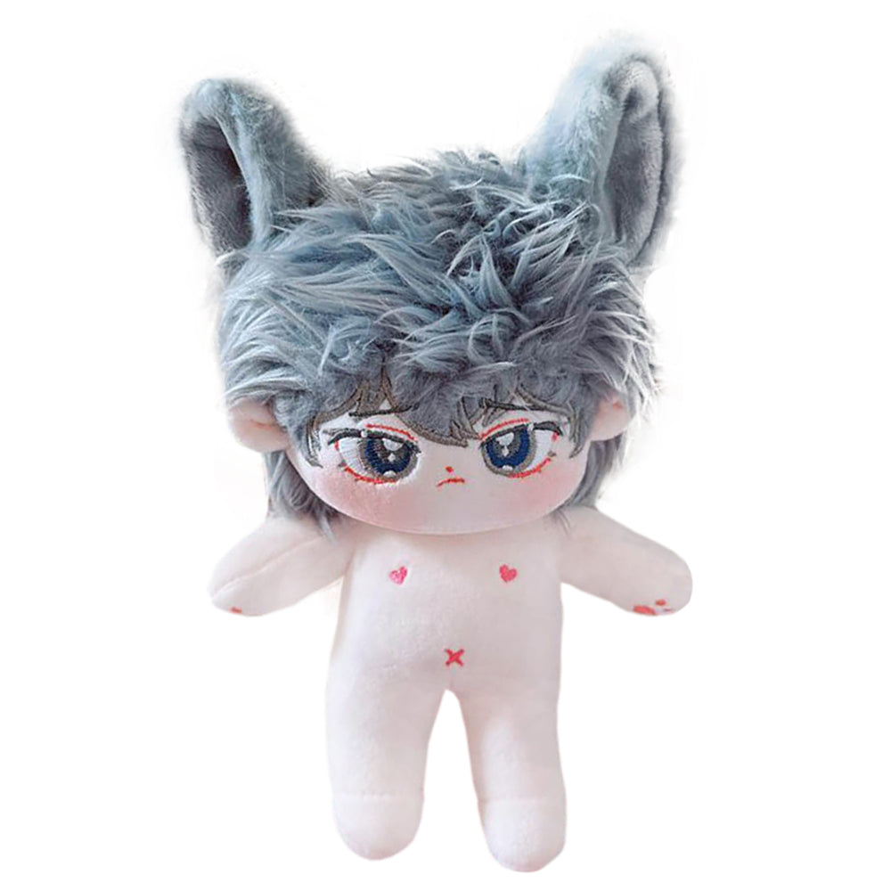 niannyyhouse 20cm Plush Doll Black Grey Hair Boy Humanoid