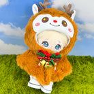 niannyyhouse 10cm 15cm Plush Doll Christmas Capelet Shawl (Snowman & Reindeer) - Detail Showcase 11 | niannyyhouse