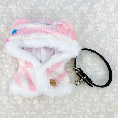 10cm-15cm Plush Doll Starry Hooded Capelet & Bell Collar 2-Pc