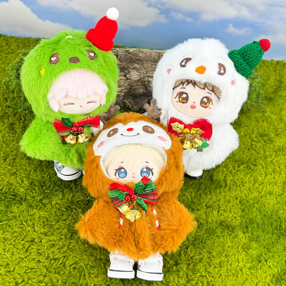niannyyhouse 10cm 15cm Plush Doll Christmas Capelet Shawl (Snowman & Reindeer) - Main Product View | niannyyhouse