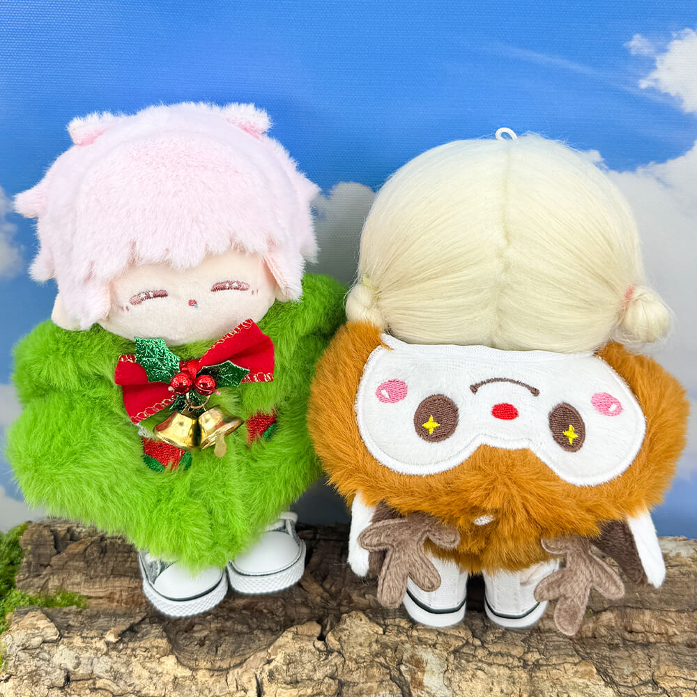 niannyyhouse 10cm 15cm Plush Doll Christmas Capelet Shawl (Snowman & Reindeer) - Detail Showcase 3 | niannyyhouse