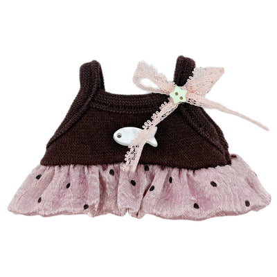 Mini Polka Dot Dress Set for 10cm Plush Doll – 3 Colours
