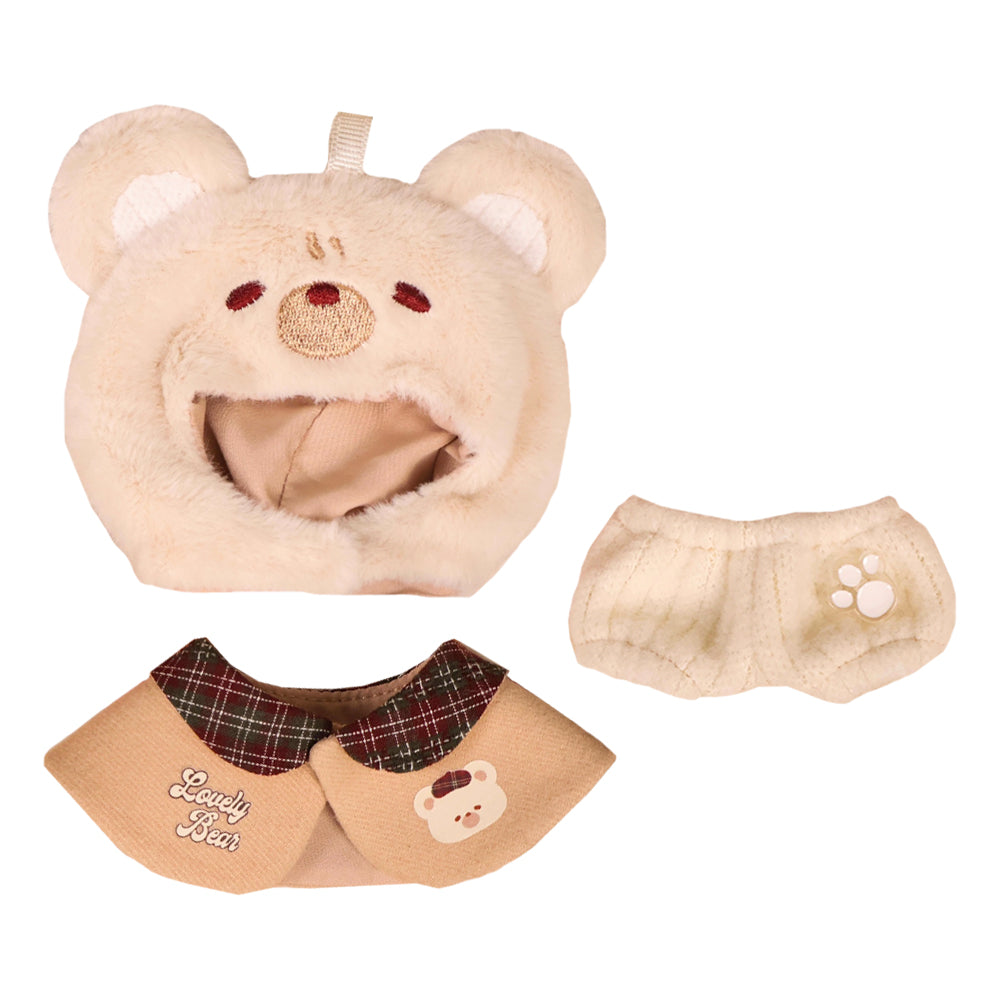 Plush Doll Clothes Set, 10-15cm, Hat Cape - 10cm Doll