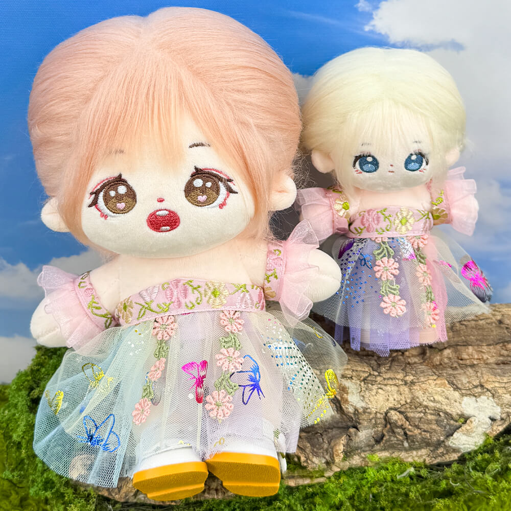 niannyyhouse 10cm 15cm 20cm Plush Doll Clothes Floral Print Traditiona