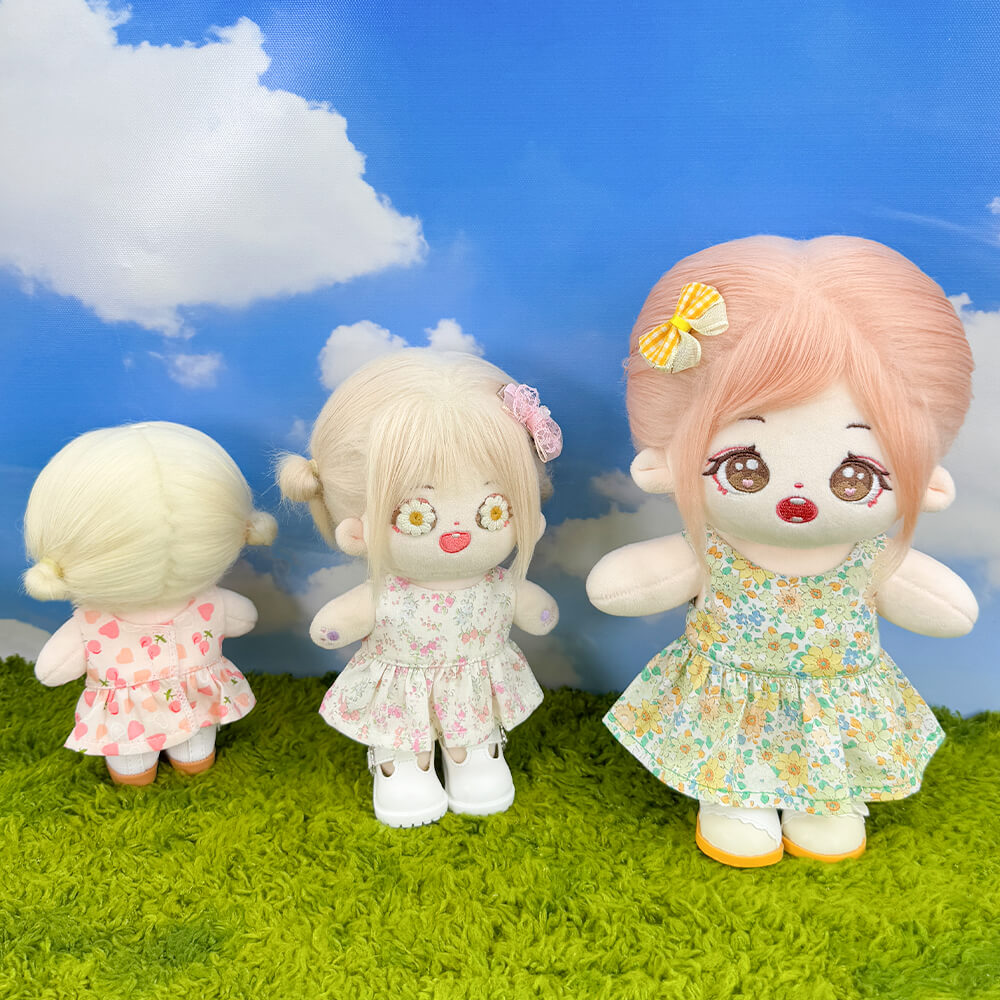 10cm 15cm 20cm Plush Doll Clothes: Floral Summer Dress – niannyyhouse