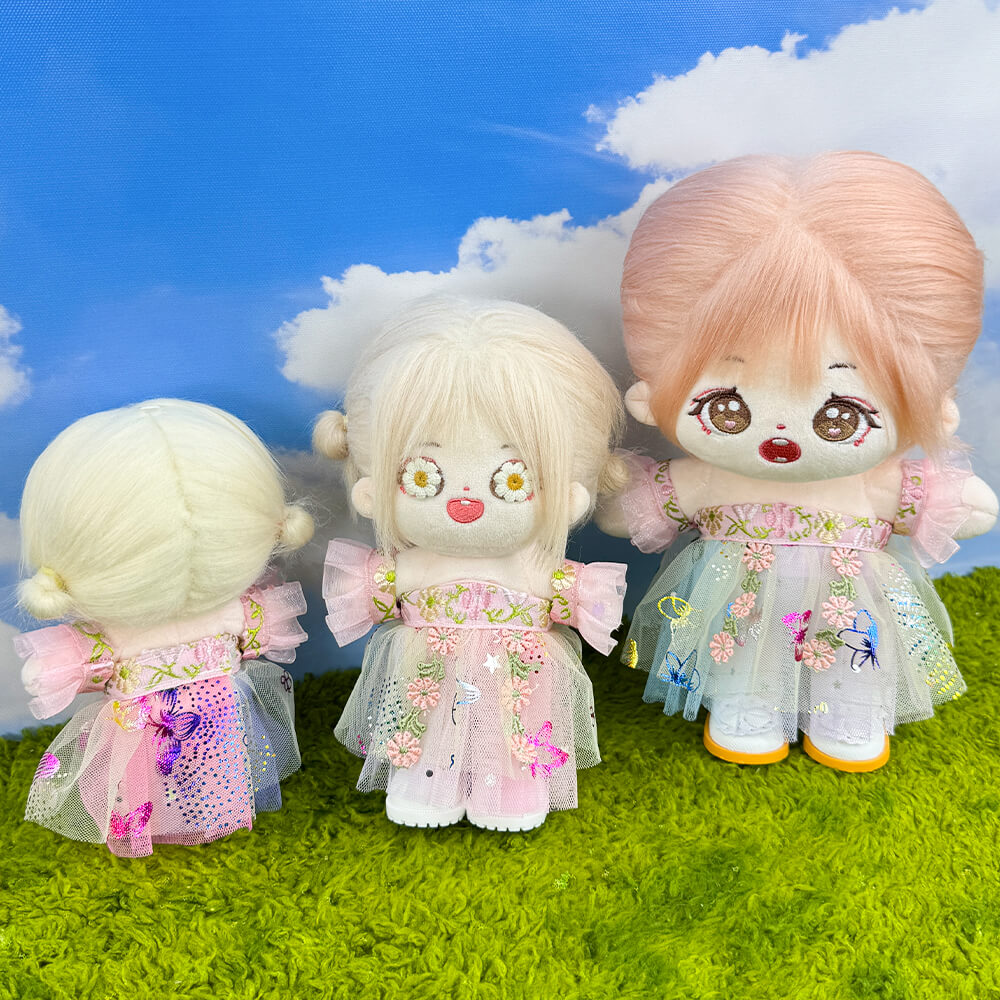 niannyyhouse 10cm 15cm 20cm Plush Doll Clothes Floral Print Traditiona