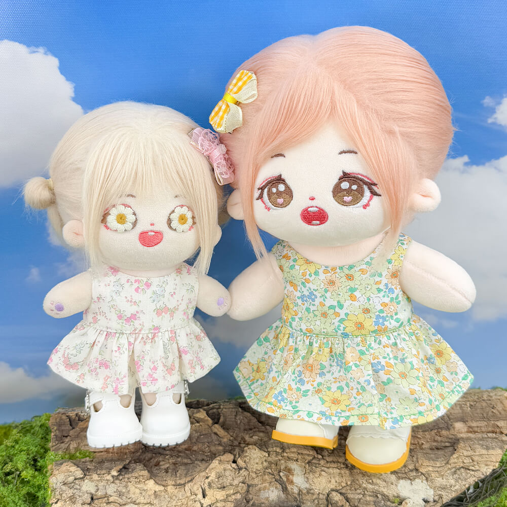 10cm 15cm 20cm Plush Doll Clothes: Floral Summer Dress – niannyyhouse